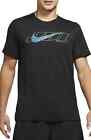 Nike Sport Clash Performance Grafik-T-Shirt in schwarz/grün Abgrund Größe Large normal