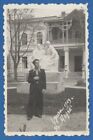A man at the monument Lenin Stalin Rest house Sailor Odess Vintage photo