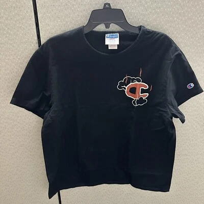 Vintage Champion T-Shirt Mens Size Large Black Volcano Graphic Crew Neck Cotton - Image 1 of 4