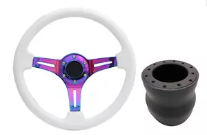 Volante Neo Chrome TS BLANCO + Kit Boss para Ford Maverick 004 - Imagen 1 de 4