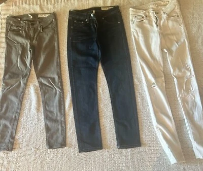 Pantalones de mezclilla para mujer Rag & Bone blanco azul verde talla 24 Foto 1 de 2