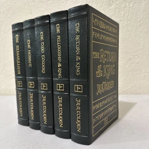 EASTON PRESS 5-VOL SET LORD OF THE RINGS HOBBIT SILMARILLION By TOLKEIN W/ Maps - Picture 1 of 10