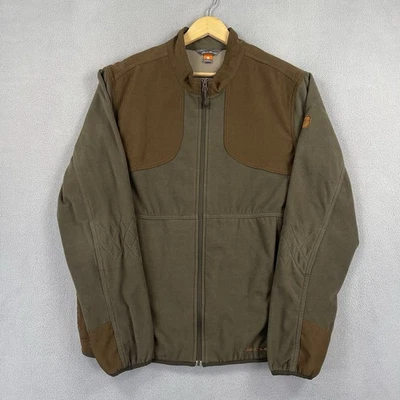 Eddie Bauer Jacket Mens L Green Suede Shooting Hunting Pad Outdoor Zip Pockets - Image 1 of 4