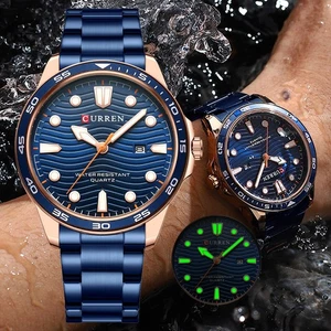 Curren Men Quartz Date Luminous Stainless Steel Waterproof Business Sport Watch - Picture 1 of 17