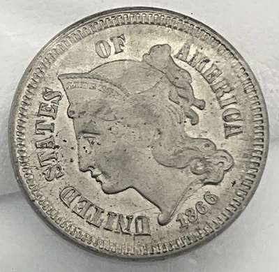 1866 3 Cent Nickel BU - Image 1 of 2