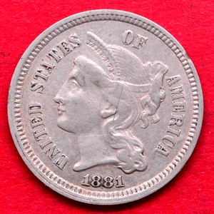 1881 THREE CENT NICKEL - Picture 1 of 3
