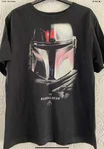 Star Wars Mandalorian Medium Black T-Shirt  - Picture 1 of 5