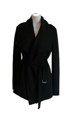 Helmut Lang Black Shawl Collar Knit Wool Blazer w/ Removable Self-Belt _ Small - Image 1 of 4