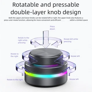 Single Key Customizable Keyboards Reverse Rotation Knob Color Lighting 2 Mode - Picture 1 of 8