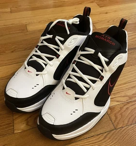Nike Air Monarch IV Workout Sport Low Comfort Gym Trainer 415445 Wht/Blk/Red 7.5 - Picture 1 of 16