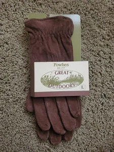 Fownes The Great Outdoors Womens L Garden Hiking Outside Brown Suede Ladies Work - Picture 1 of 5