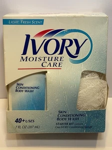 Jabón corporal acondicionador de piel Ivory Moisture Care 7 fl. oz. Kit de inicio de esponja NUEVO - Imagen 1 de 8