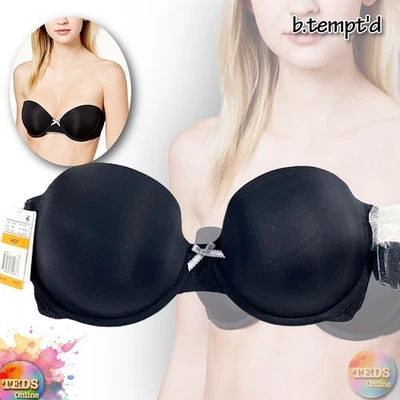 Nuevo con etiquetas Sujetador para mujer B.tempt'd 34DD Modern Method sin tirantes con borde de picot 954217 Foto 1 de 4