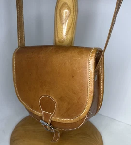 Braun Boho Western Cross Shoulder Saddle kleine Handtasche Leder gebraucht - Bild 1 von 23