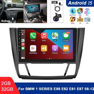 2+32G FOR BMW 1 SERIES E88 E82 E81 E87 08-12 ANDROID 15 CAR STEREO RADIO CARPLAY - Picture 1 of 15