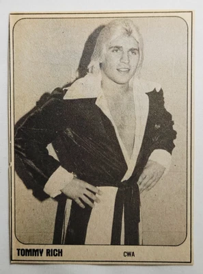 Tarjeta de papel Tommy Rich 1981 Wrestling Super Stars WWF WWE NWA Set Break Foto 1 de 2