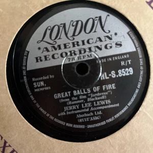 JERRY LEE LEWIS 1958 UK 78 GREAT BALLS OF FIRE LONDON HLS -8529 - Picture 1 of 3