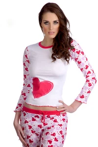 Hering Ladies Heart Valentines day Long Sleeve Pajama Set 7661 - Picture 1 of 3