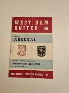 1968/69 WEST HAM UNITED v ARSENAL - 21st APRIL - Picture 1 of 5