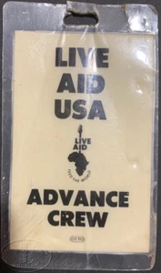 LIVE AID 1985 ADVANCE CREW Laminated Backstage Pass Madonna Jimmy Page - Picture 1 of 1