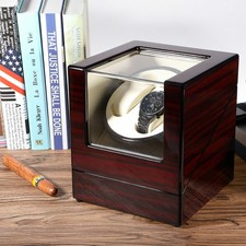 Watch Winder Box Display Wood  Organizer Case Double Luxury Double Automatic BA1