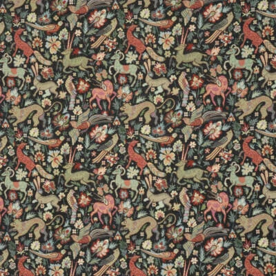 FOY & CO Tudor Arazzo Foresta Tessuto Tessuto Tessuto Nero Tessuto Jacquard Tappezzeria