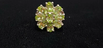 Vintage Sterling Silver  925 August Peridot Cocktail Ring Size 5 Made in USA - Image 1 of 4
