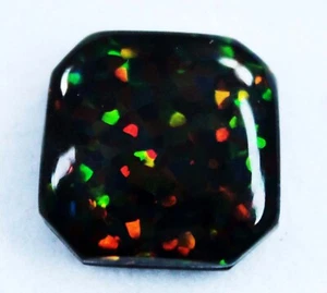 15 Ct Natural Australian Black Fire Opal Doublet Certified Beautiful Gemstone - Picture 1 of 5
