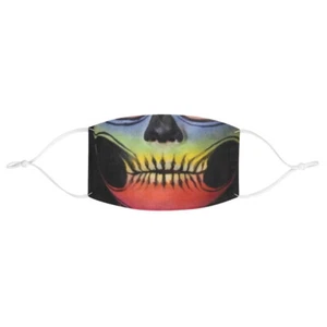 Helle fluoreszierende Pastellschädel Skelett Horror Halloween Stoff Gesichtsmaske - Bild 1 von 6