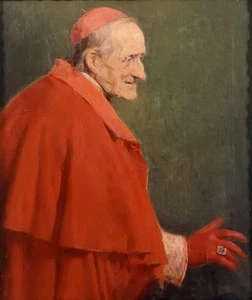 Oil painting jose benlliure y gil - cardenal romano old man in red on canvas art - Picture 1 of 1