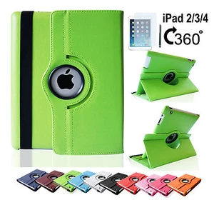 iPad 4 3 2 Tasche 360° Flip Case Schutz Hülle Smart Cover Etui Folie Zubehöre - Picture 1 of 12