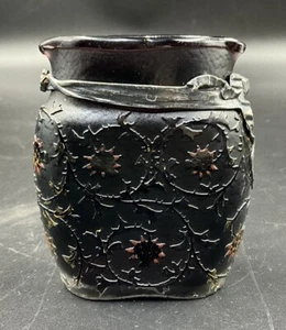 Early Daum Nancy Amethyst Cameo Glass Thistle Vase With Silver Ribbon Band - Picture 1 of 8