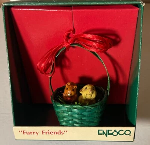 Adornos miniatura vintage 1989 Enesco Small Wonders amigos peludos - Imagen 1 de 2