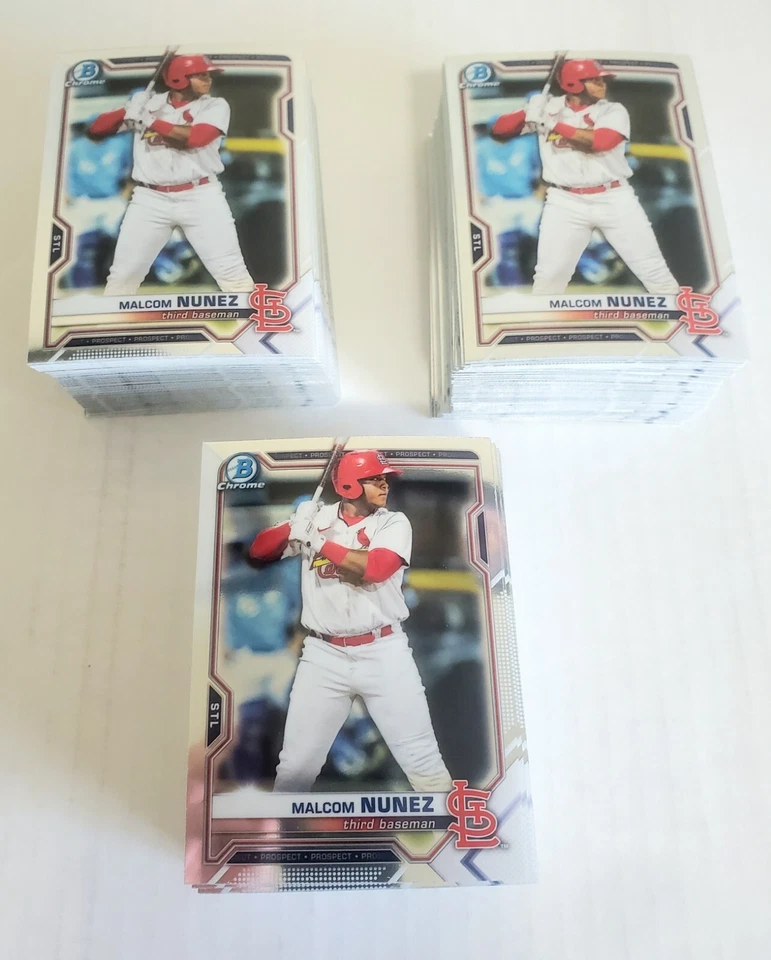 MALCOM NUNEZ 2021 Bowman Chrome Draft CHROME LOT Cardinals #BDC56 LOT (145) - Image 1 of 1