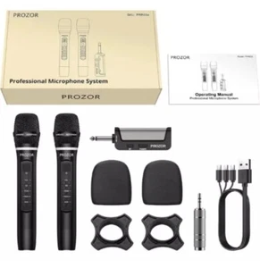 PROZOR Wireless Microphones UHF with Volume Treble Bass Echo Control No Delay Se - Picture 1 of 6