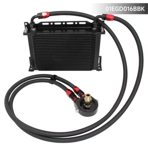 25 Row AN8 Engine Oil Cooler W/Bracket + 3/4*16 & M20 Filter Adapter Hose Line - Picture 1 of 10