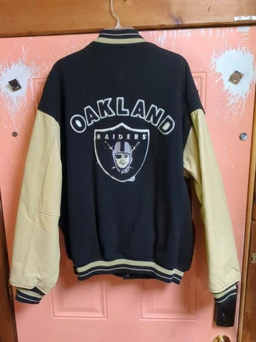 Vintage Raiders Letterman Jacket Oakland Las Vegas Wool Leather NWA ICE Cube XXL Cover