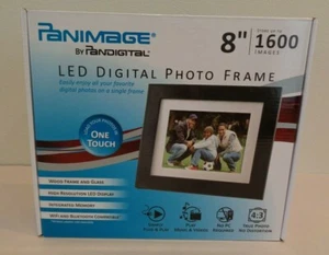 Panimage by Pandigital New LED DIGITAL PHOTO FRAME 8" 1600 Images Wood Frame - Picture 1 of 11