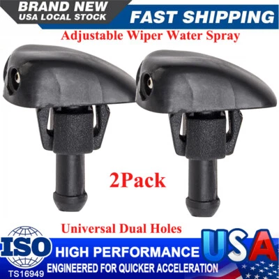 2PC Universal Window Nozzle Sprinkler Wiper Water Washer Spray Jet Adjustable US - Image 1 of 4