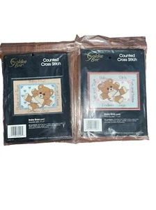 Golden Bee Counted Cross Stitch Kits Baby Boys 60407 Baby Girls 60408 New 7”x5” - Picture 1 of 12