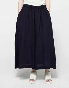 BLACK CRANE Wide Leg Elastic Waist Drawstring Eggplant Pant Size S,M, WC-12 - Picture 1 of 4