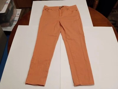 Ellen Tracy 女式橙色直筒中腰牛仔裤 10 码 — 第 1/4 张图片