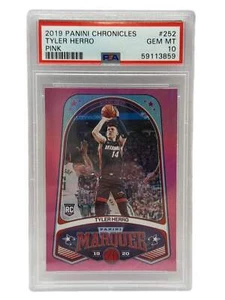 2019 Panini Chronicles Tyler Herro Pink Rookie Card #252 PSA 10 GEM MINT - Picture 1 of 4
