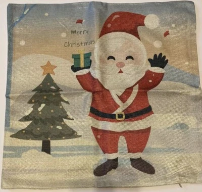 Christmas Throw Pillow Covers Set 2 18 x 18 Bright Colors - Image 1 of 3