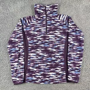 Columbia Fleece Damen klein lila 1/4 Reißverschluss Pullover Digital Outdoor Spaziergang Wandern - Bild 1 von 8