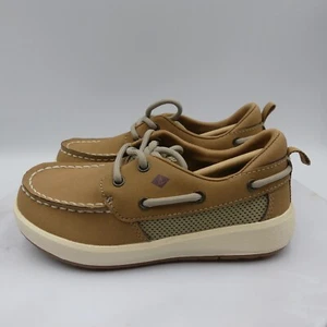 Sperry Shoes Boys 11.5 M Tan Boat Fairwater Plushwave Tie Laces Casual STK264547 - Picture 1 of 20