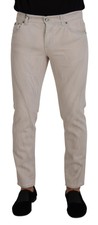 Dolce & Gabbana Off White Cotton Skinny Men Denim Men's Jeans Authentic