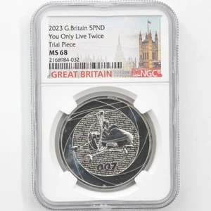 2023 Great Britain 007 James Bond Copper-Nickel Coin NGC MS 68 Trial Piece! - Picture 1 of 4