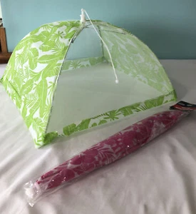 2 Mesh Screen Food Cover Tent Umbrellas Outdoor Tropical Party *17" Sq x 9" Lot - Picture 1 of 10