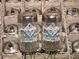 ECC85 6AQ8 Telefunken NOS Platino emparejado par DB Gris Getter Soporte - Imagen 1 de 21
